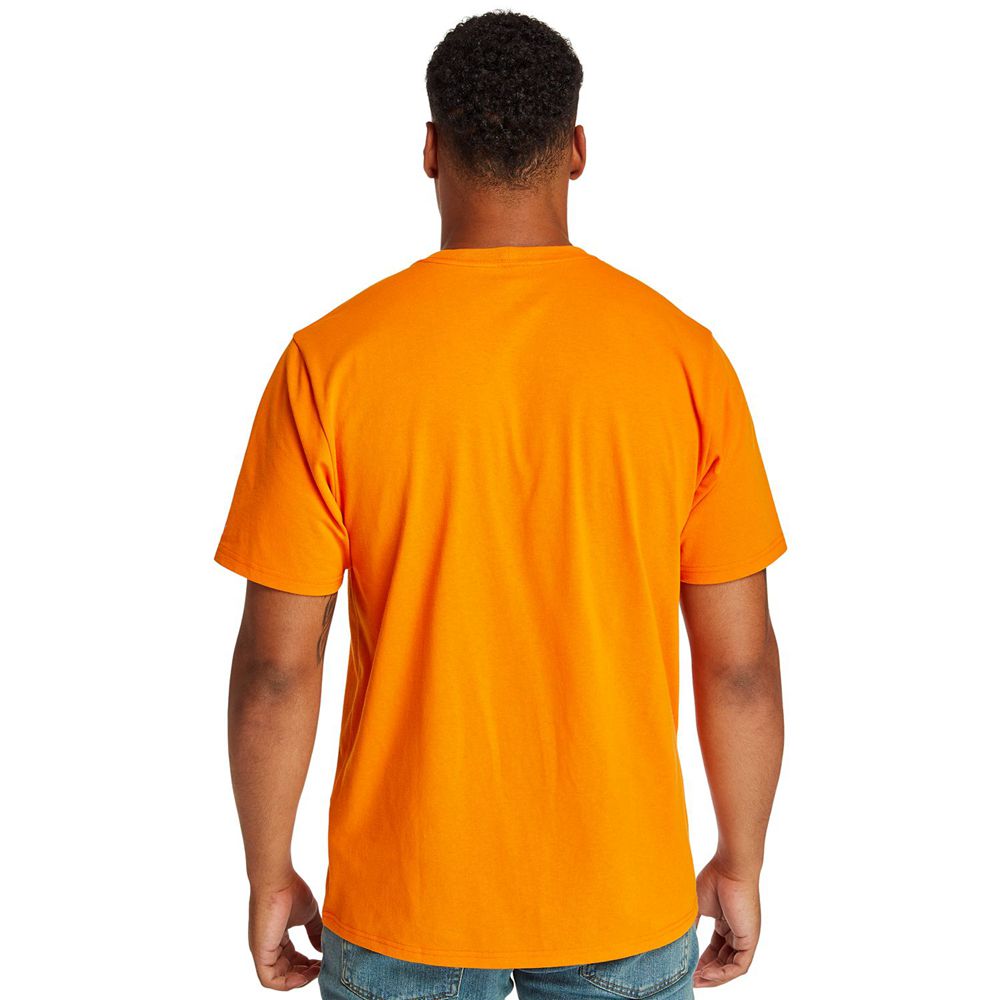 Camisetas Timberland Argentina Hombre - Pro® Short Sleeve Base Plate Wicking Logo - Naranjas - KMXAP